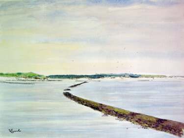 Peinture intitulée "71 La baie d'Authie…" par Valérie Frenel, Œuvre d'art originale, Aquarelle