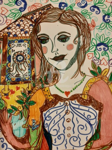 Disegno intitolato "" FRANCE , LA RESTA…" da Valerie Guiot, Opera d'arte originale, Pennarello