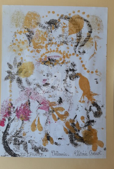 L'oiseau poète Peinture intitulée "L'oiseau poète" par Valerie Guiot, Œuvre d'art originale, Acrylique