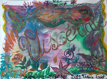 Malerei mit dem Titel "Viscérale." von Valerie Guiot, Original-Kunstwerk, Gouache