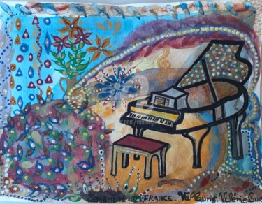 "Concert en clé de s…" başlıklı Tablo Valerie Guiot tarafından, Orijinal sanat, Guaş boya