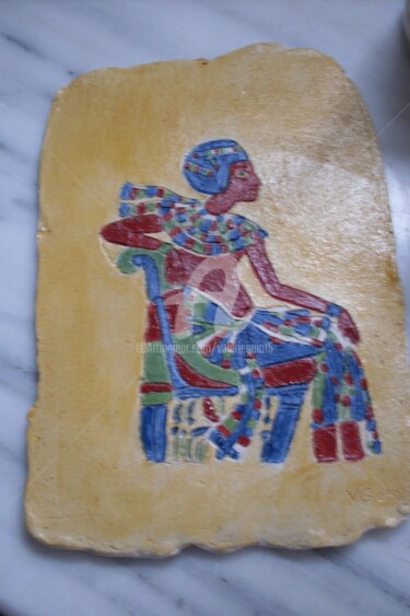 Peinture intitulée "Egyptien" par Valerie Guiot, Œuvre d'art originale, Huile
