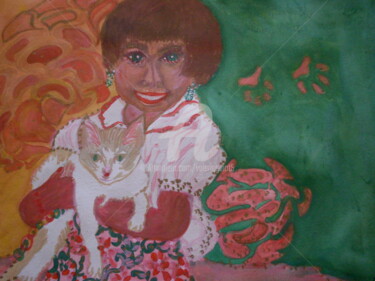 Peinture intitulée "Philippine et le pe…" par Valerie Guiot, Œuvre d'art originale, Gouache