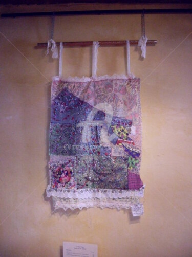 Textile Art titled "Eva la brodeuse." by Valerie Guiot, Original Artwork, Embroidery