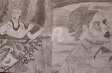 Drawing titled "Adolescence 1981 à…" by Valerie Guiot, Original Artwork, Pencil