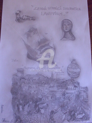 Drawing titled "Esquisse de Lanuvio…" by Valerie Guiot, Original Artwork, Pencil