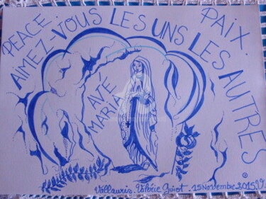 Drawing titled "AIMEZ - VOUS LES UN…" by Valerie Guiot, Original Artwork, Other