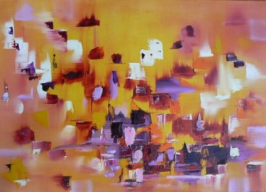 Painting titled "Le village enchanté…" by Valérie Han-Li-Kuin, Original Artwork