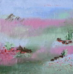 Peinture intitulée "Paisible paysage" par Valérie Han-Li-Kuin, Œuvre d'art originale