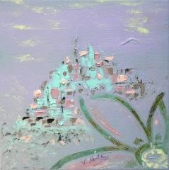 Peinture intitulée "Village provençal 2" par Valérie Han-Li-Kuin, Œuvre d'art originale