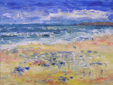 Pittura intitolato "QUIBERON, LA COTE S…" da Valerie   Jouve, Opera d'arte originale, Olio