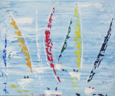 Peinture intitulée "voiles #3 #artistsu…" par Valerie   Jouve, Œuvre d'art originale, Acrylique