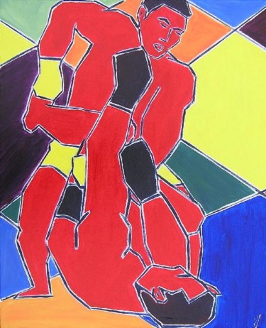 Painting titled "ARLEQUIN FULL CONTA…" by Valerie   Jouve, Original Artwork, Acrylic