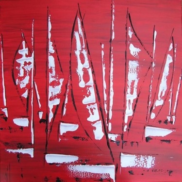 Painting titled "ROUGE" by Valerie   Jouve, Original Artwork, Acrylic