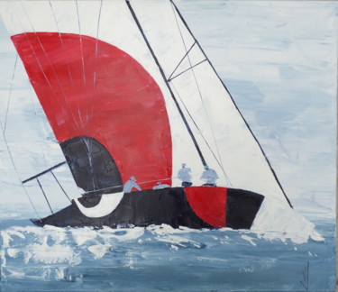 Painting titled "America's Cup" by Valerie   Jouve, Original Artwork, Acrylic