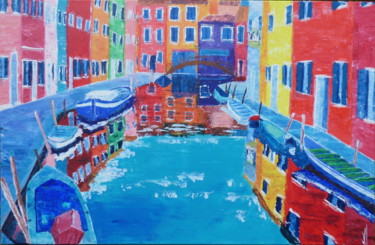 Painting titled "BURANO2" by Valerie   Jouve, Original Artwork, Acrylic