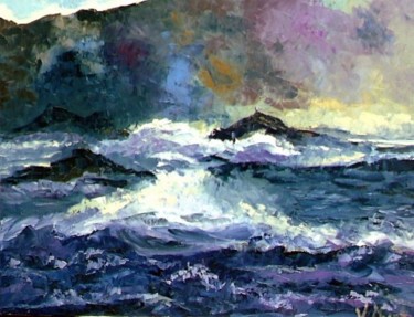 Peinture intitulée "La tempête" par Valerie Mure, Œuvre d'art originale