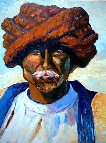 Peinture intitulée "L'homme du désert" par Valerie Mure, Œuvre d'art originale