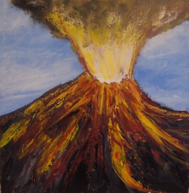 Peinture intitulée "Eruption" par Valérie Rebourg, Œuvre d'art originale, Acrylique