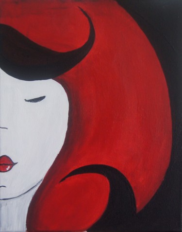 Peinture intitulée "Le rouge et le noir" par Valérie Rebourg, Œuvre d'art originale, Acrylique