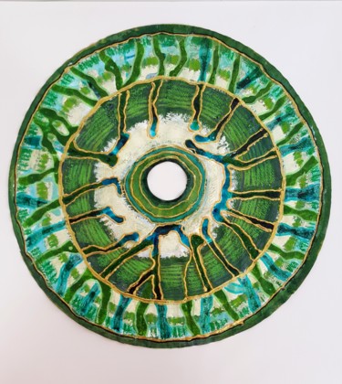 Textile Art titled "cercle 2" by Valérie Thévenot, Original Artwork