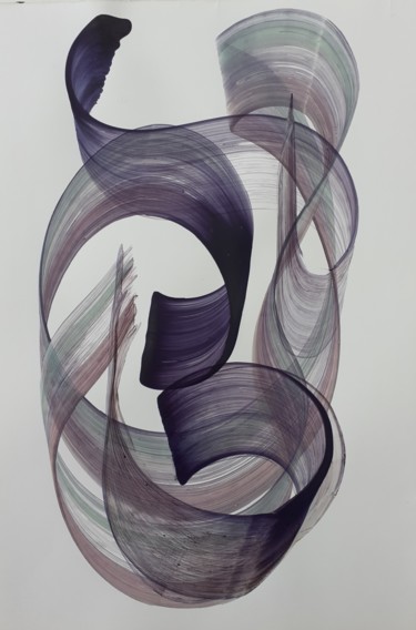 Картина под названием "calligrahie 1" - Valérie Thévenot, Подлинное произведение искусства, Чернила