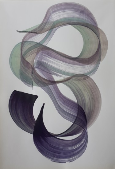 Картина под названием "calligrahie 2" - Valérie Thévenot, Подлинное произведение искусства, Чернила
