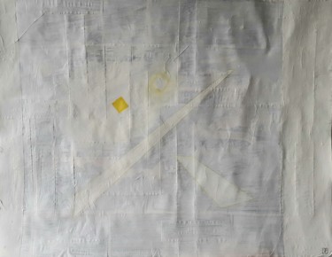 「petit carré jaune#8」というタイトルの絵画 Valérie Thévenotによって, オリジナルのアートワーク, アクリル