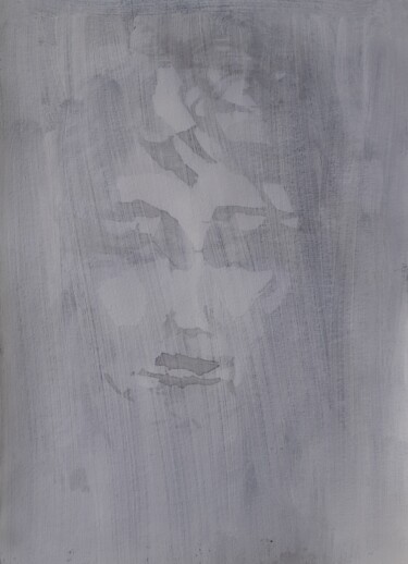 Dessin intitulée "faces effacée 2" par Valérie Thévenot, Œuvre d'art originale, Gouache