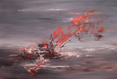 Painting titled "Marine rouge" by Valérie Vidal, Original Artwork