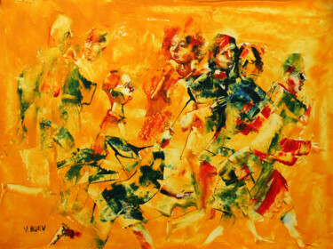 Peinture intitulée "marcher" par Valerii Buev, Œuvre d'art originale, Huile