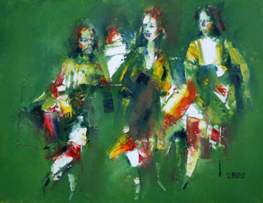 Schilderij getiteld "trio-4" door Valerii Buev, Origineel Kunstwerk, Olie