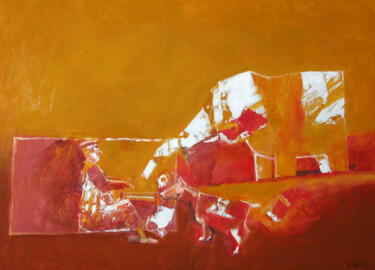 Картина под названием "concert-for-two" - Валерий Буев, Подлинное произведение искусства, Масло