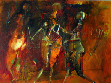 Painting titled "femmes-10." by Valerii Buev, Original Artwork, Oil