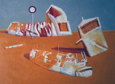 Картина под названием "desert." - Валерий Буев, Подлинное произведение искусства, Масло