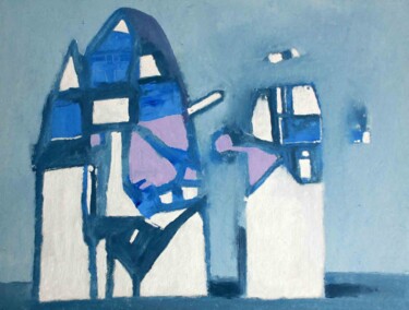 Картина под названием "paysage-19" - Валерий Буев, Подлинное произведение искусства, Масло