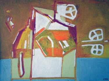 Картина под названием "paysage-25" - Валерий Буев, Подлинное произведение искусства, Масло