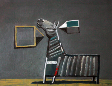 Malerei mit dem Titel "zebre" von Valerii Buev, Original-Kunstwerk, Öl