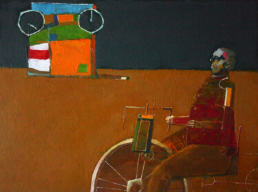 Peinture intitulée "Biker" par Valerii Buev, Œuvre d'art originale, Huile