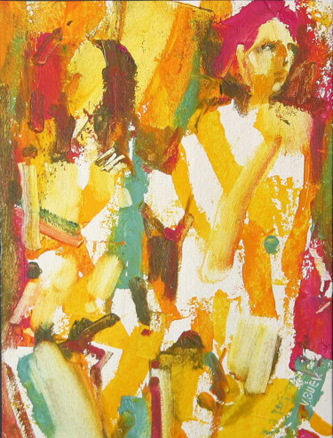 Painting titled "femmes-47" by Valerii Buev, Original Artwork, Oil