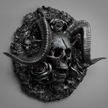 Escultura intitulada "Slightly Satanic" por Valerii Filipchenko, Obras de arte originais, Resina Montado em Outro painel ríg…