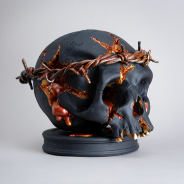 Sculpture titled "Barbwire" by Valerii Filipchenko, Original Artwork, Resin