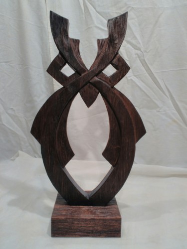 Sculpture titled "Филин" by Valerii Liakhov, Original Artwork, Wood