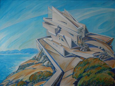 Painting titled "Architectural fanta…" by Valerii Oliinyk, Original Artwork, Acrylic