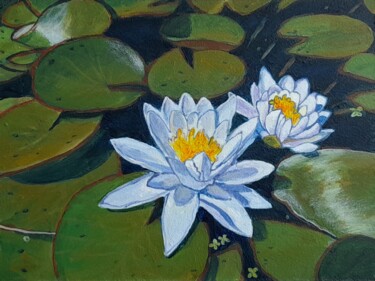 Painting titled "Nymphaea" by Valerii Oliinyk, Original Artwork, Acrylic