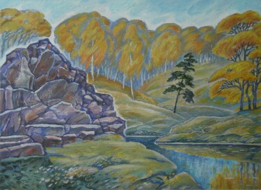 Pintura titulada "Kamyanka River" por Valerii Oliinyk, Obra de arte original, Oleo