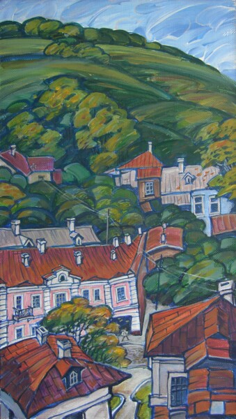 Pintura intitulada "Kyiv. Podil.(1982)." por Valerii Oliinyk, Obras de arte originais, Acrílico