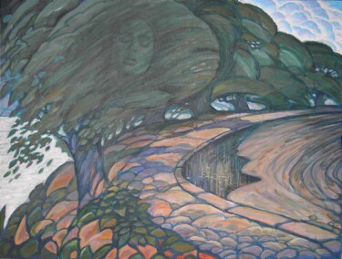 Pintura intitulada "Above a pond" por Valerii Oliinyk, Obras de arte originais, Acrílico