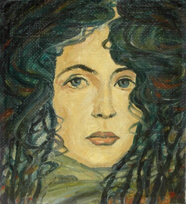 Painting titled "Portrait" by Valerii Oliinyk, Original Artwork, Oil