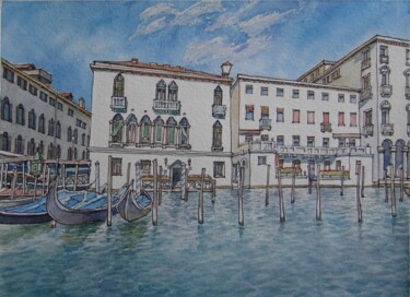 Peinture intitulée "Venice. Foscari Pal…" par Valerii Oliinyk, Œuvre d'art originale, Aquarelle